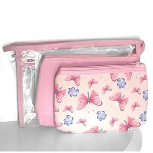 Adorable 3 Piece Makeup Cosmetic Travel Home Makeup Bag Cosmetic Bag Set